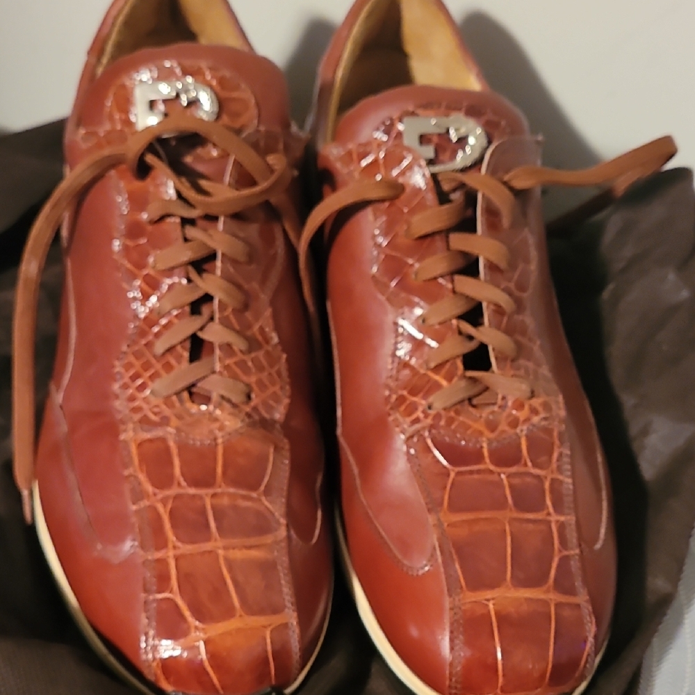 Men's Luxurious Brown Leather Sneakers